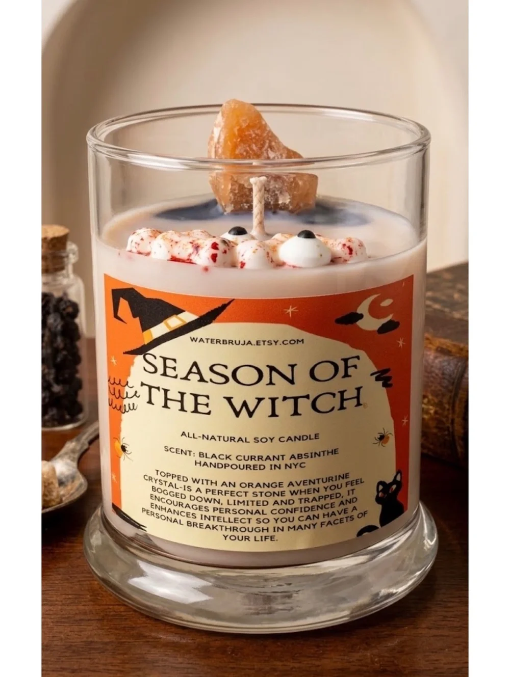 Season Of The Witch Candle, Black Currant Absinthe Scent